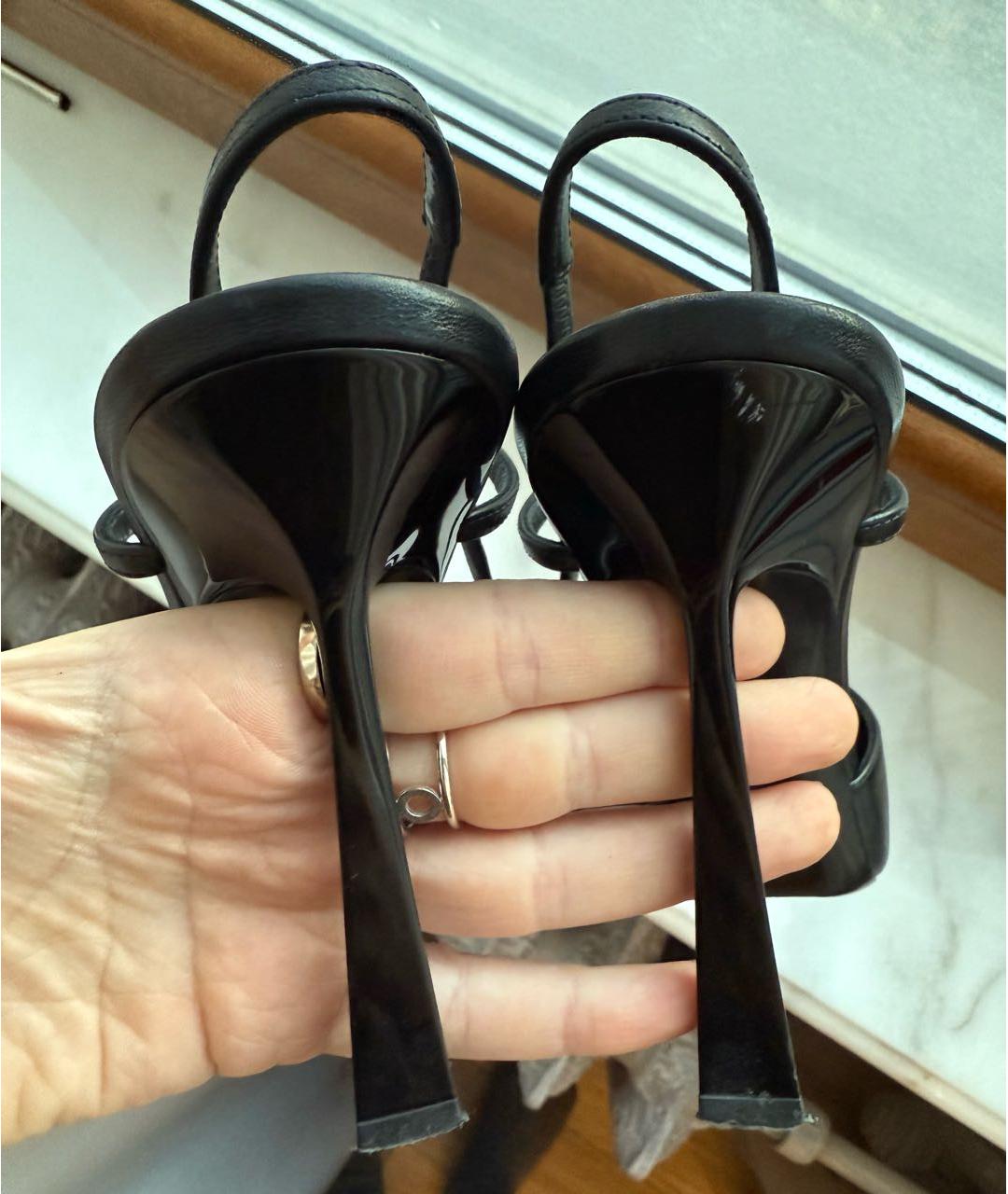 SAINT LAURENT Черные кожаные туфли, фото 4