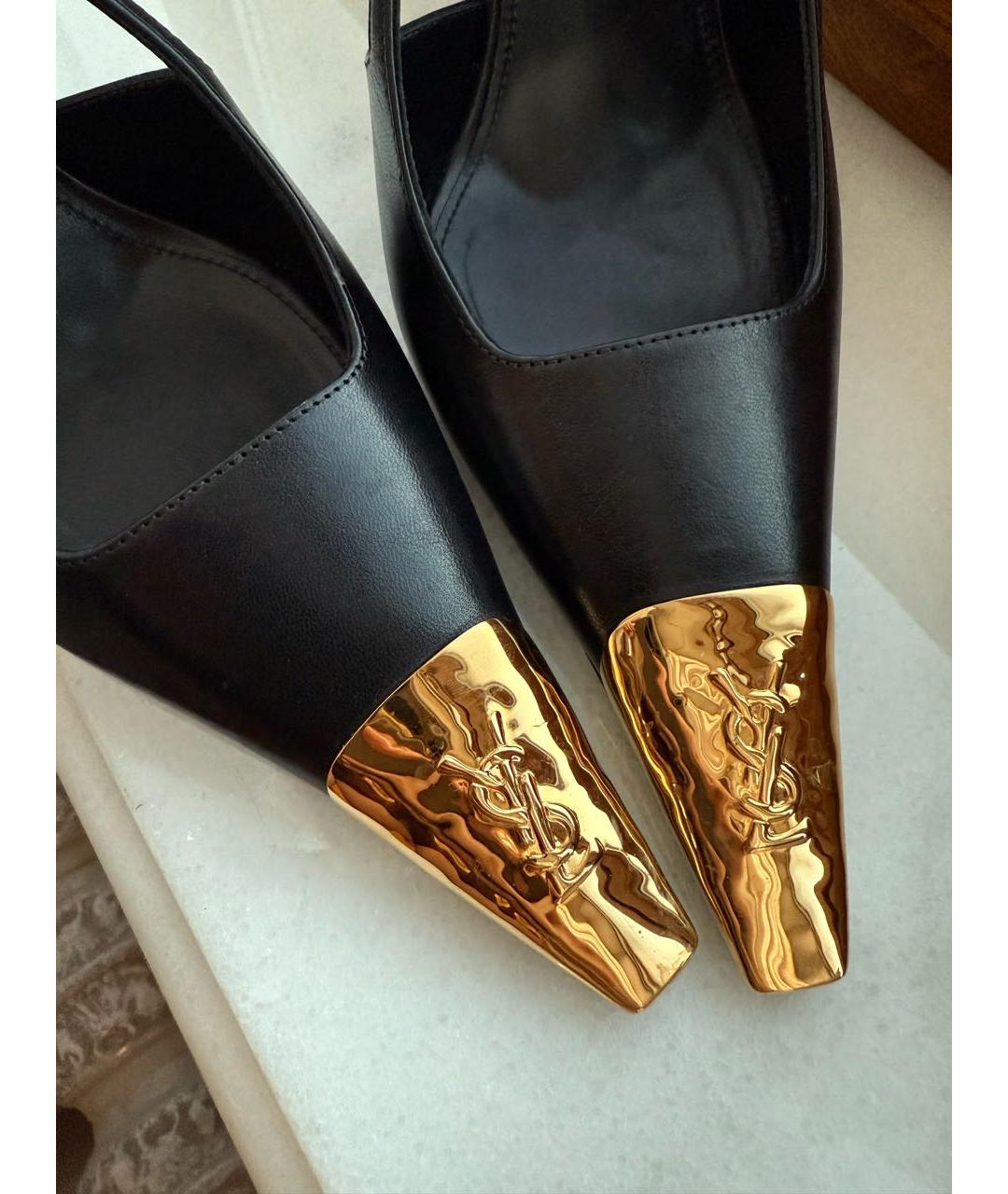 SAINT LAURENT Черные кожаные туфли, фото 5