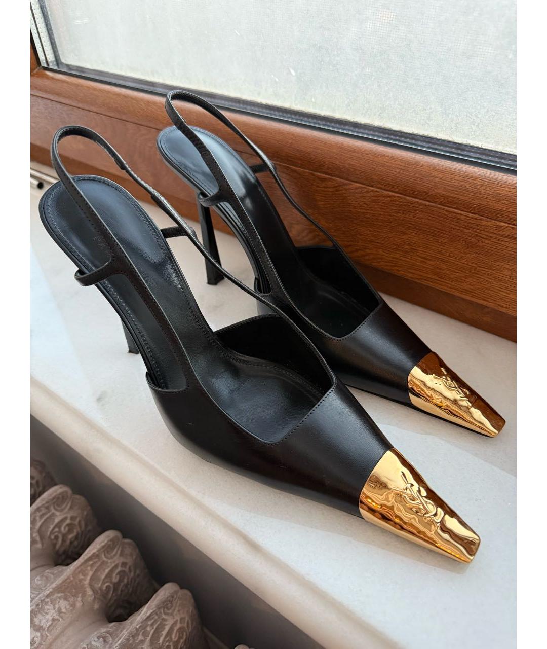 SAINT LAURENT Черные кожаные туфли, фото 7