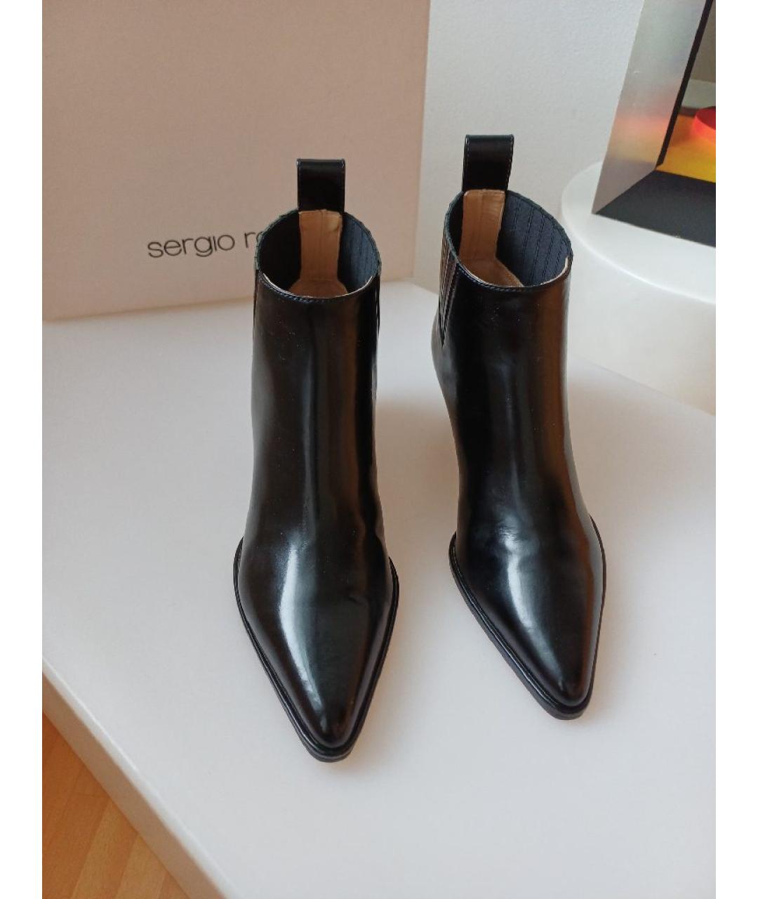 SERGIO ROSSI Черные ботильоны из лакированной кожи, фото 7