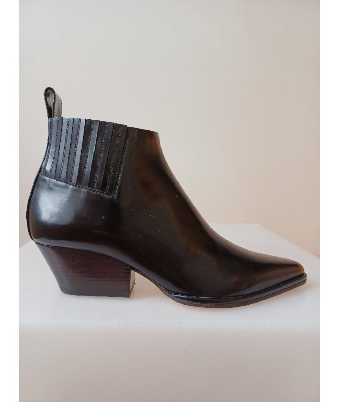 SERGIO ROSSI Черные ботильоны из лакированной кожи, фото 10