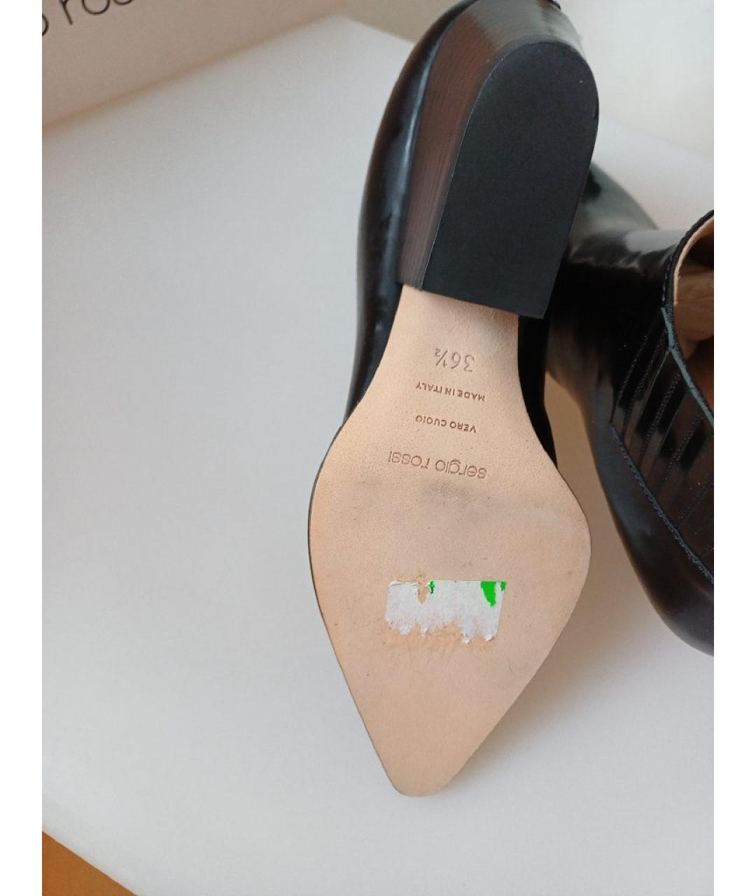 SERGIO ROSSI Черные ботильоны из лакированной кожи, фото 9