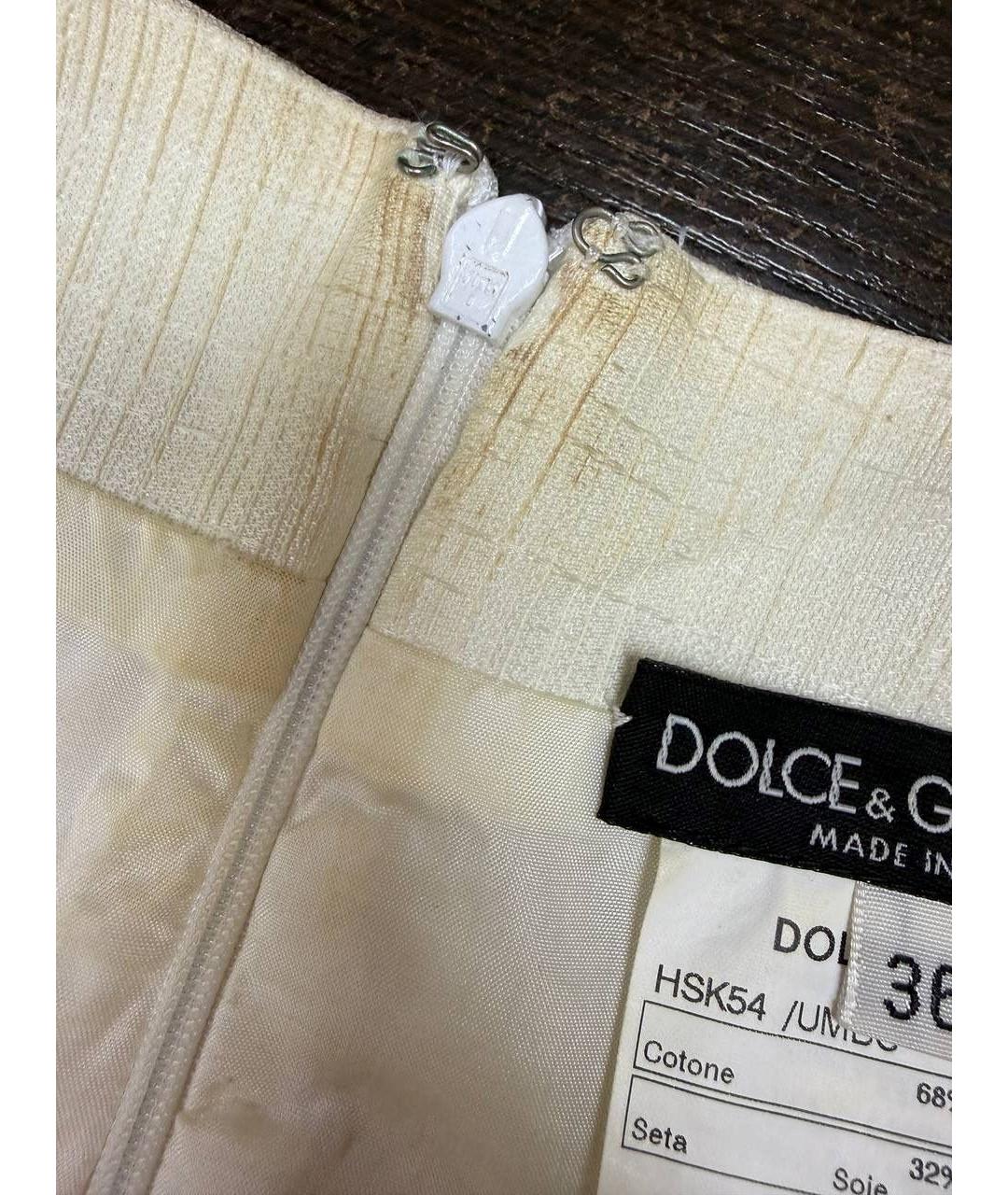 DOLCE&GABBANA Бежевая юбка мини, фото 4