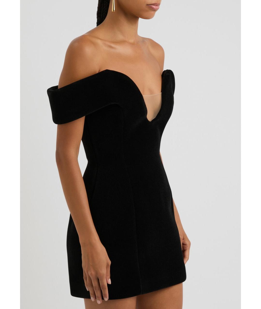 DAVID KOMA Черное полиамидовое коктейльное платье, фото 7