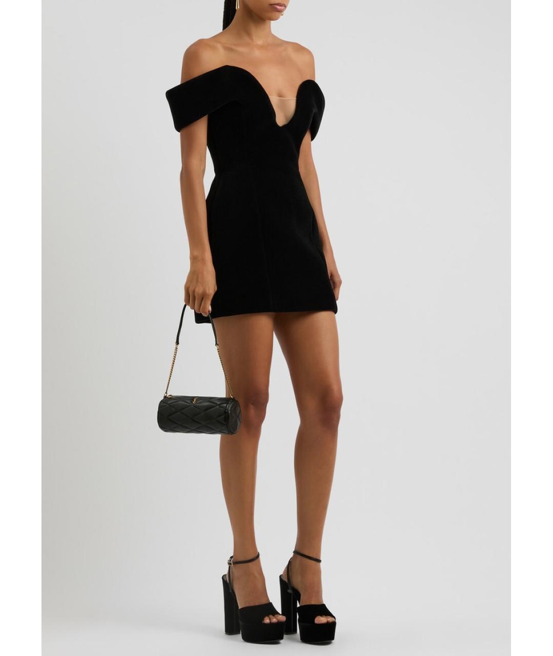 DAVID KOMA Черное полиамидовое коктейльное платье, фото 5