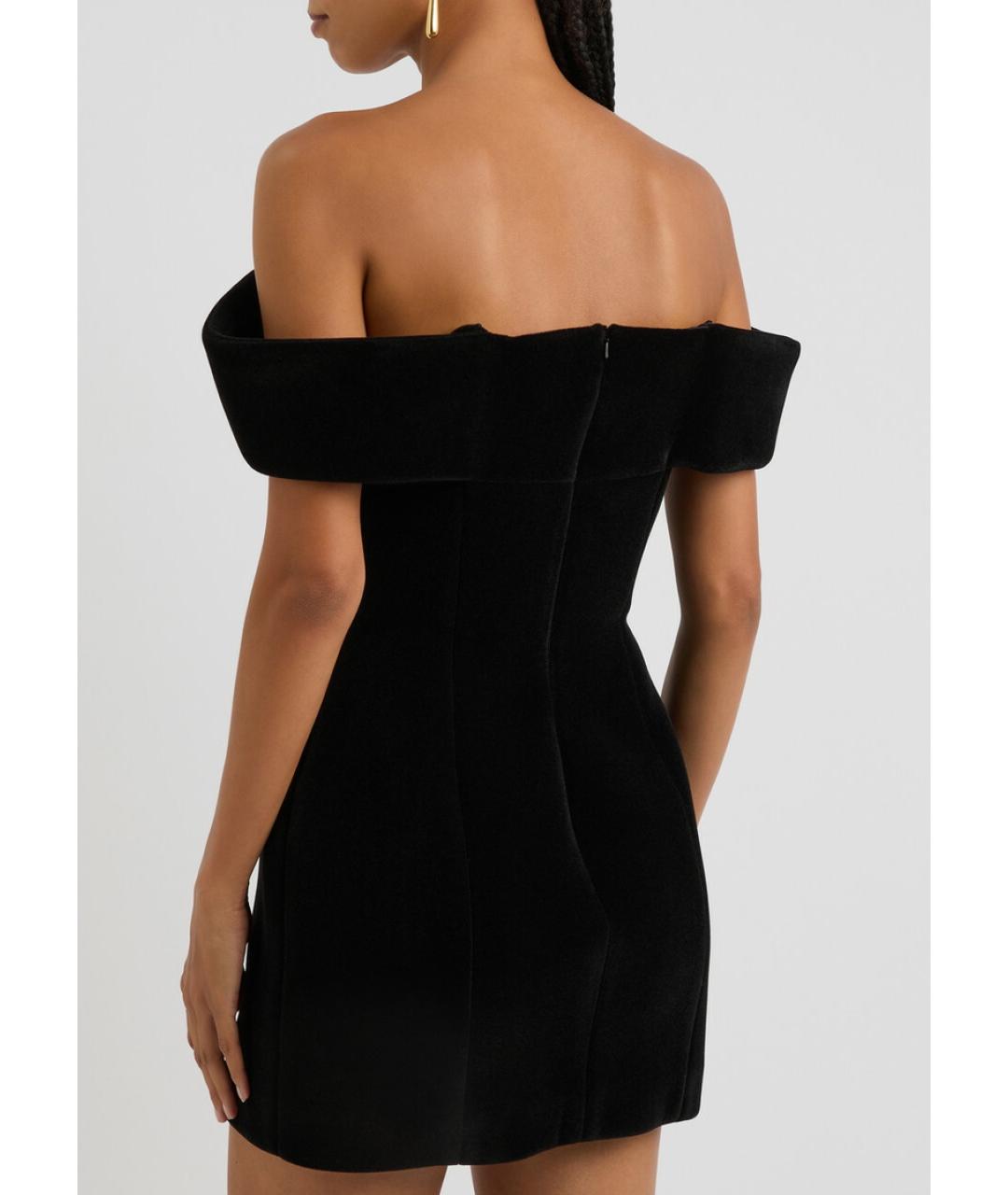 DAVID KOMA Черное полиамидовое коктейльное платье, фото 8