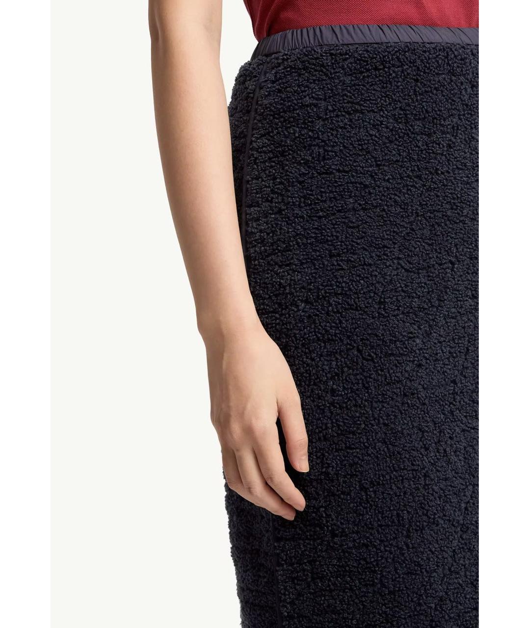 MONCLER Темно-синяя юбка миди, фото 6