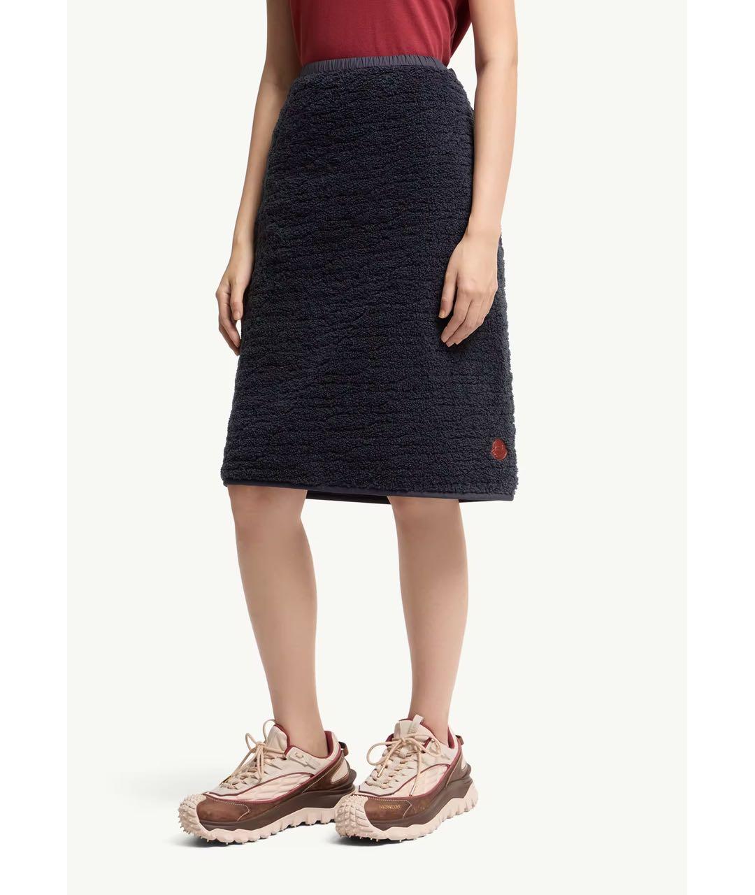 MONCLER Темно-синяя юбка миди, фото 3