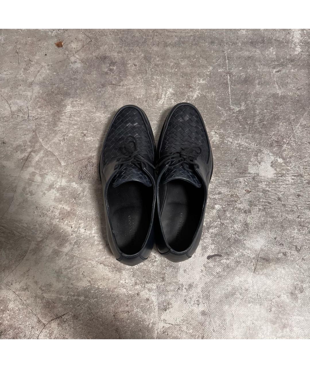 BOTTEGA VENETA Темно-синие кожаные туфли, фото 3