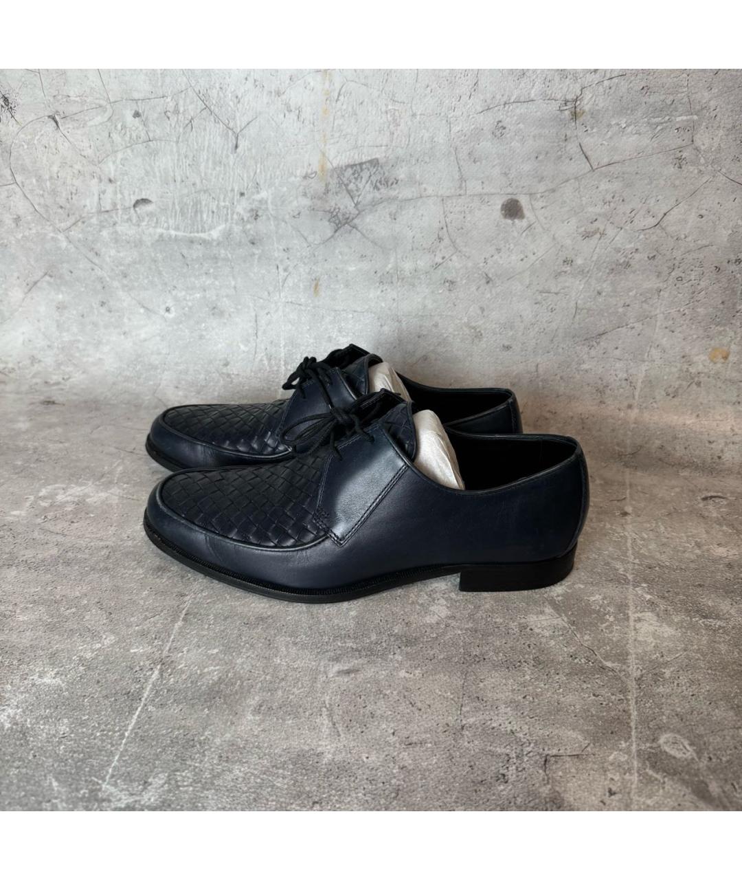 BOTTEGA VENETA Темно-синие кожаные туфли, фото 7
