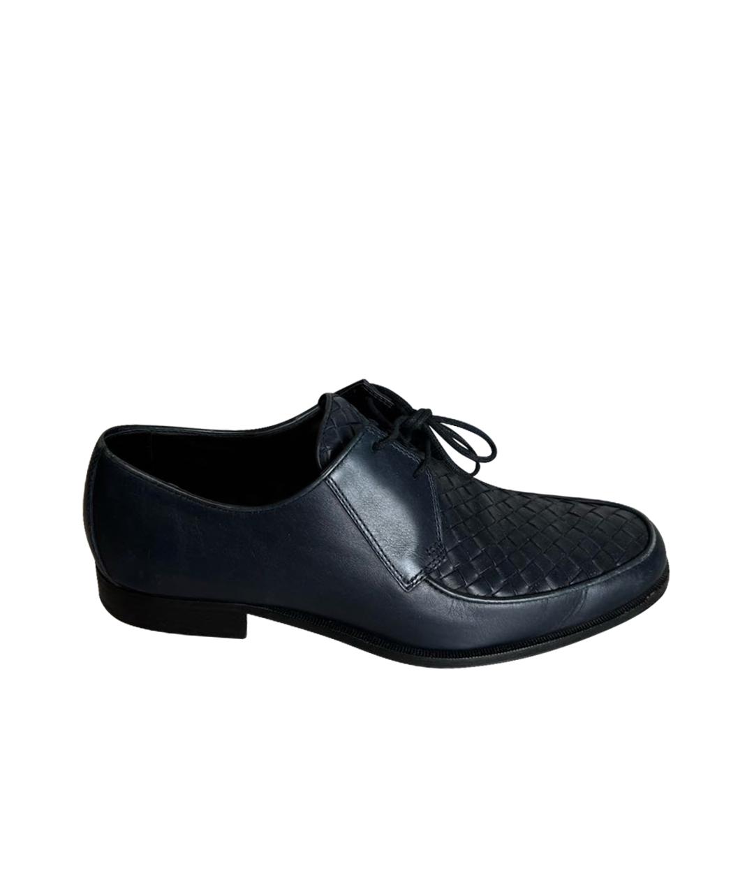 BOTTEGA VENETA Темно-синие кожаные туфли, фото 1