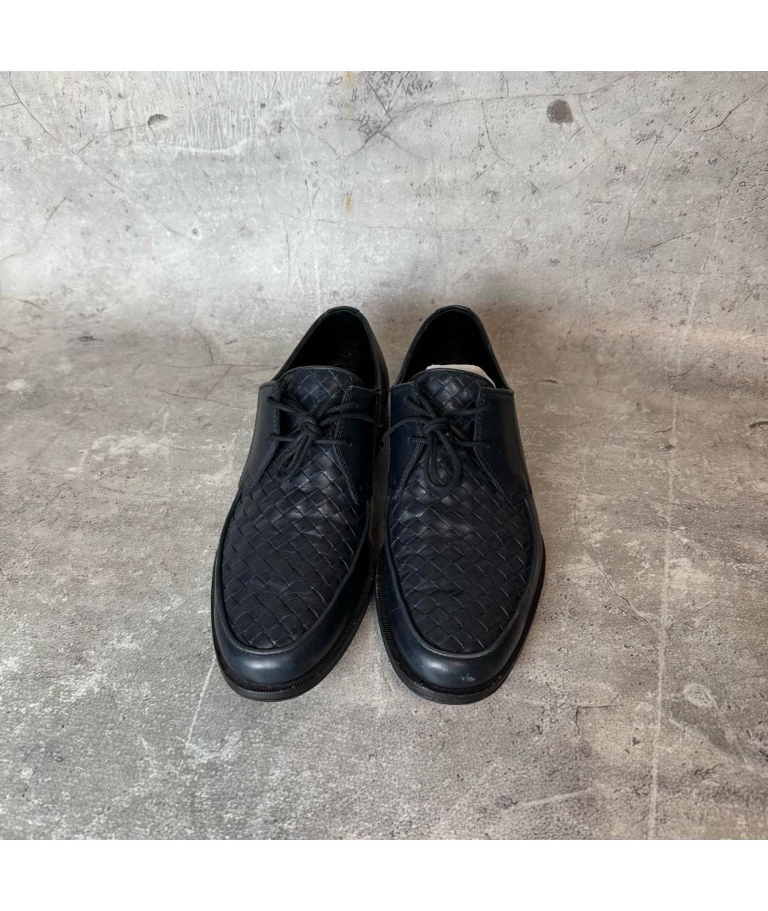 BOTTEGA VENETA Темно-синие кожаные туфли, фото 2