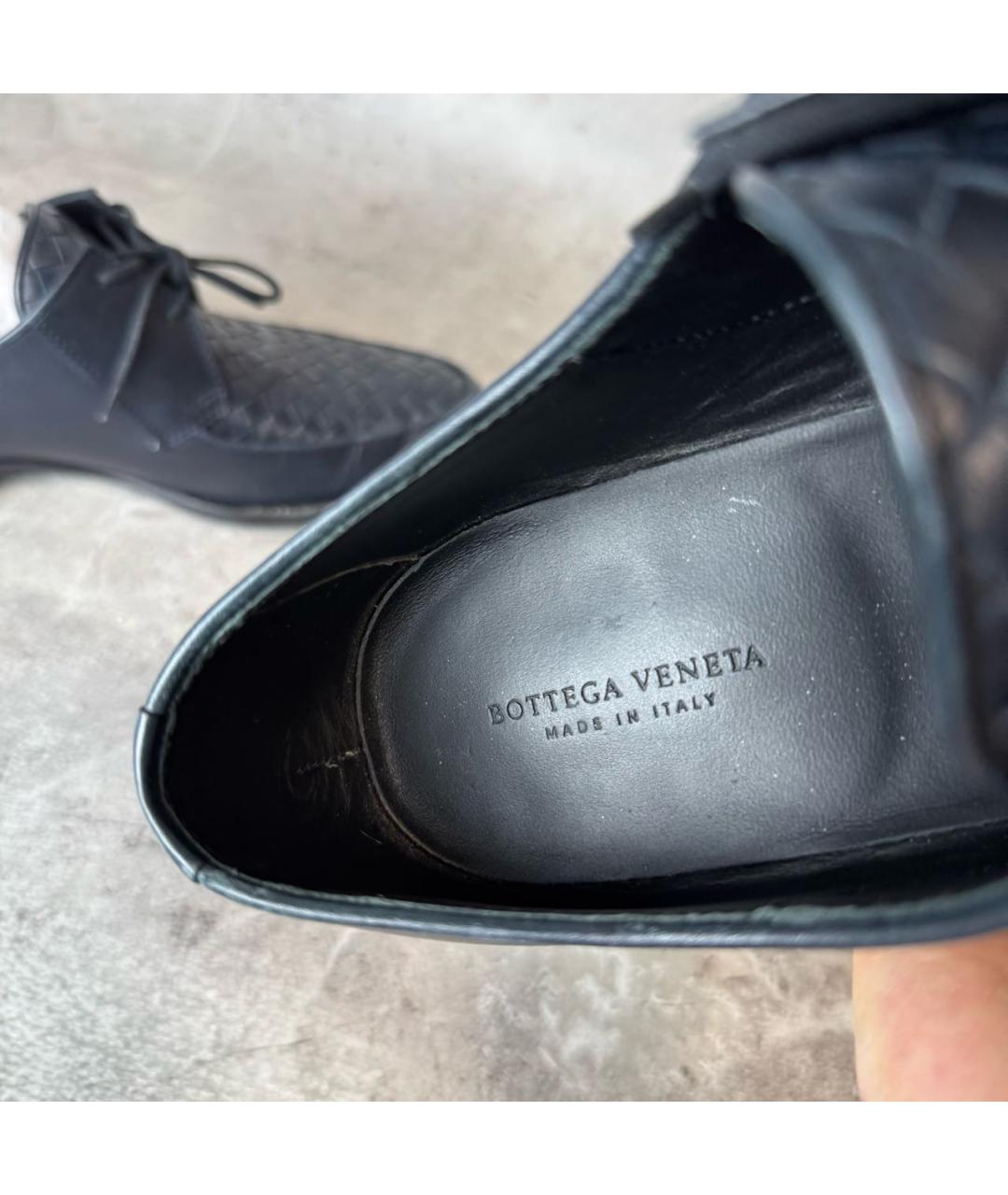 BOTTEGA VENETA Темно-синие кожаные туфли, фото 5