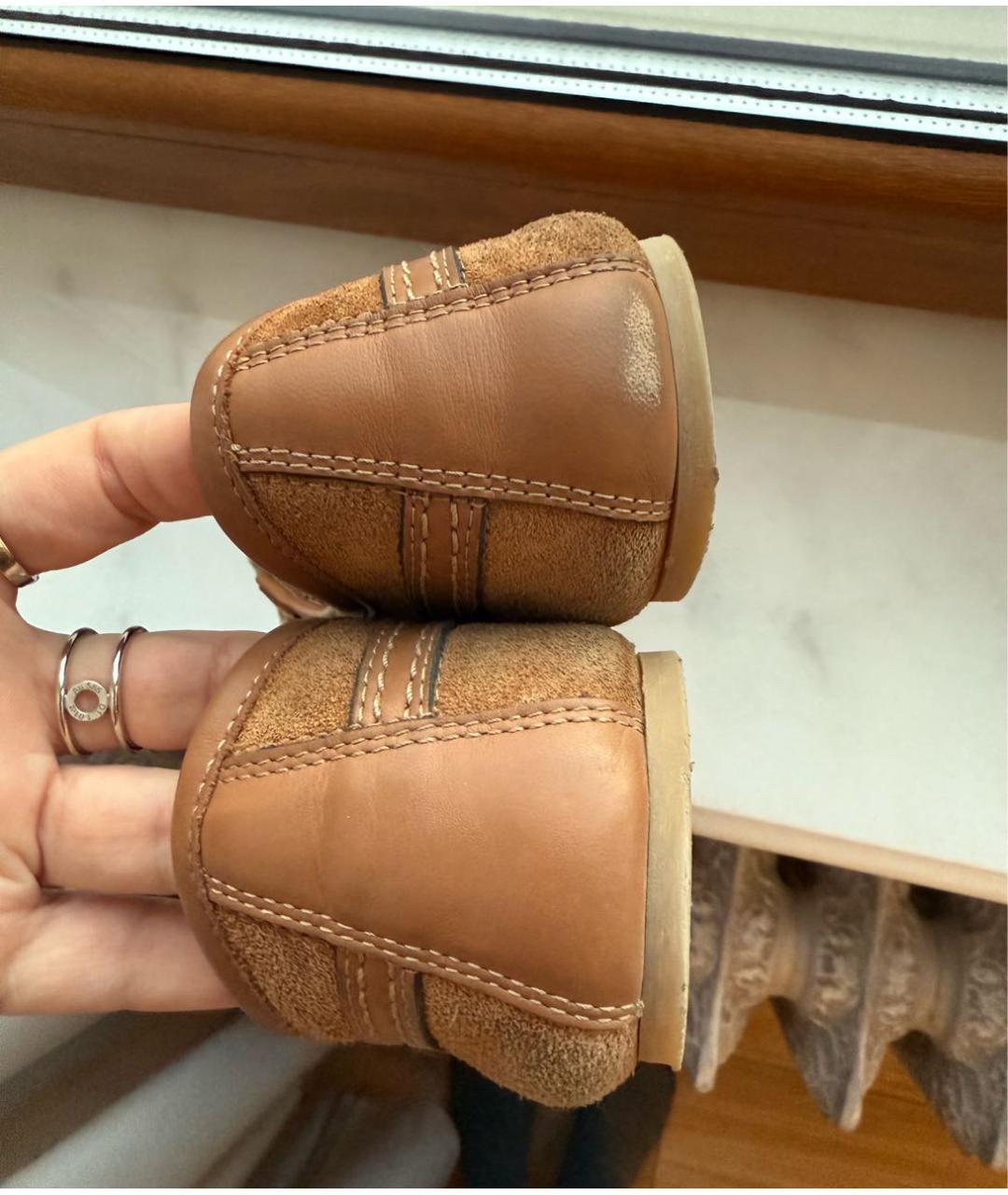 DRIES VAN NOTEN Коричневые замшевые кроссовки, фото 4