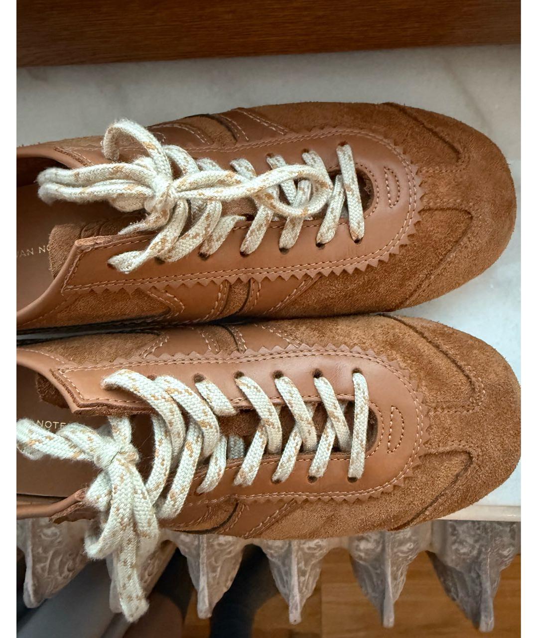 DRIES VAN NOTEN Коричневые замшевые кроссовки, фото 5