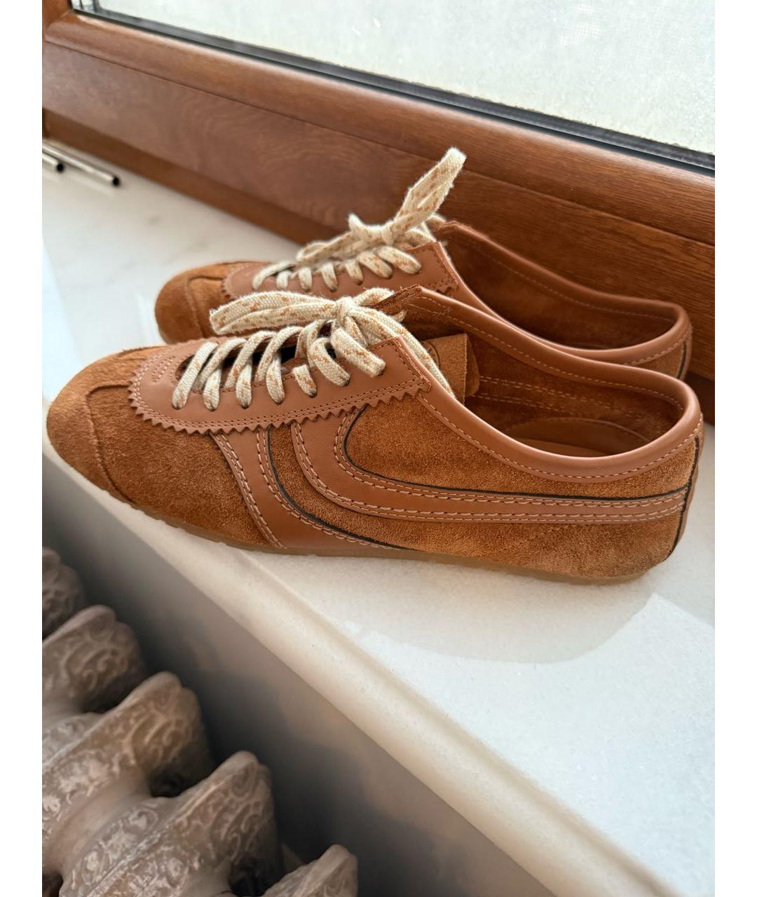 DRIES VAN NOTEN Коричневые замшевые кроссовки, фото 8