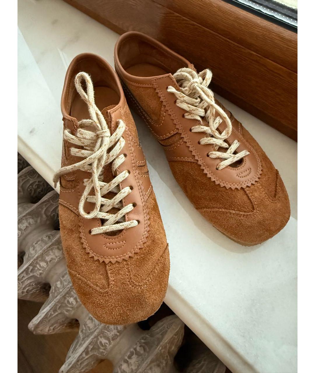 DRIES VAN NOTEN Коричневые замшевые кроссовки, фото 2