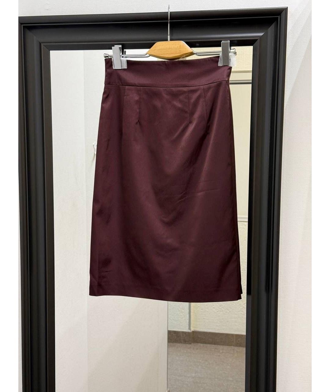 CAVALLI CLASS Бордовая юбка миди, фото 9