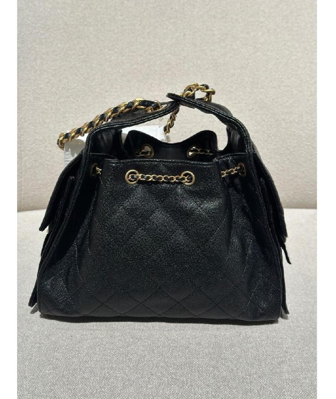 CHANEL Черная кожаная сумка через плечо, фото 3