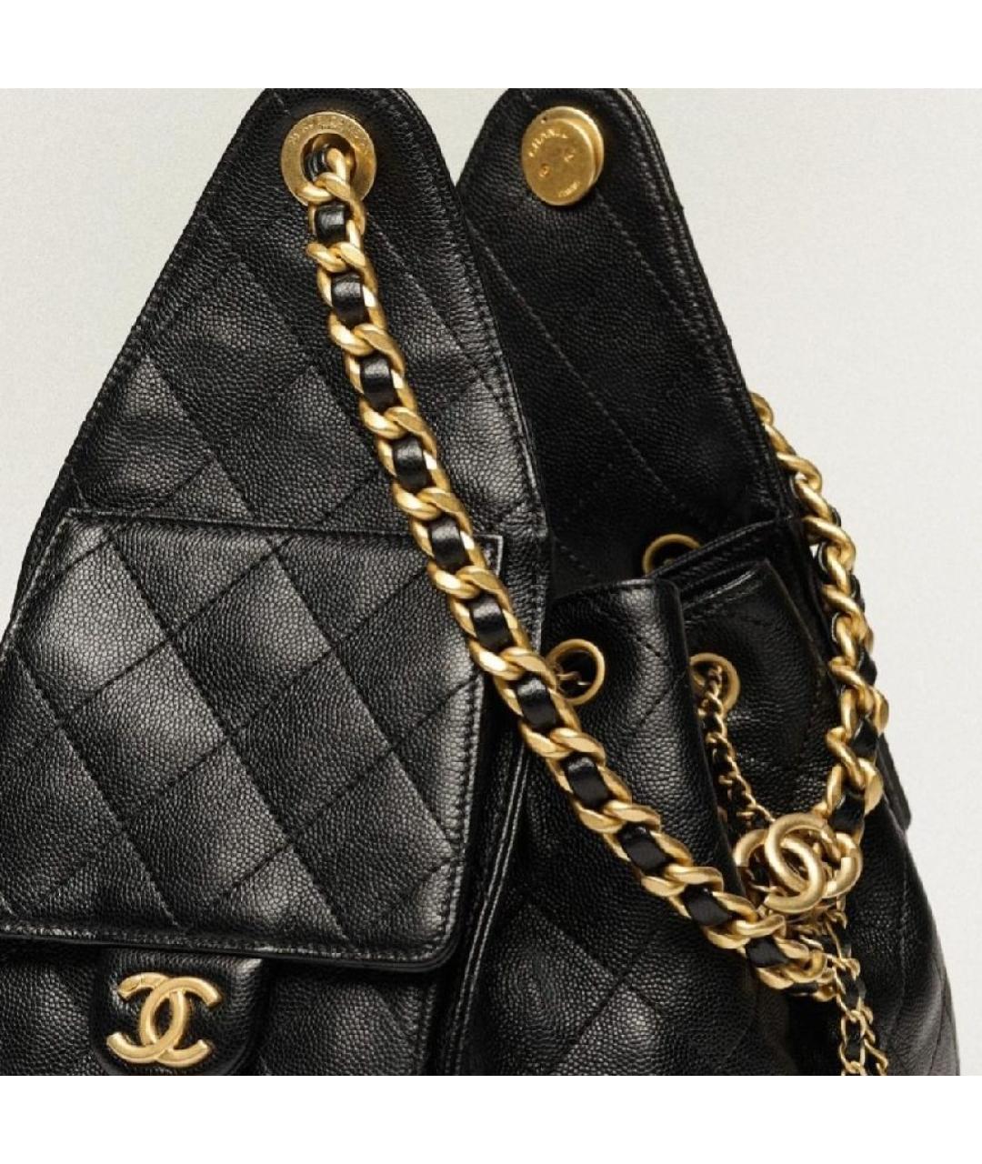 CHANEL Черная кожаная сумка через плечо, фото 6