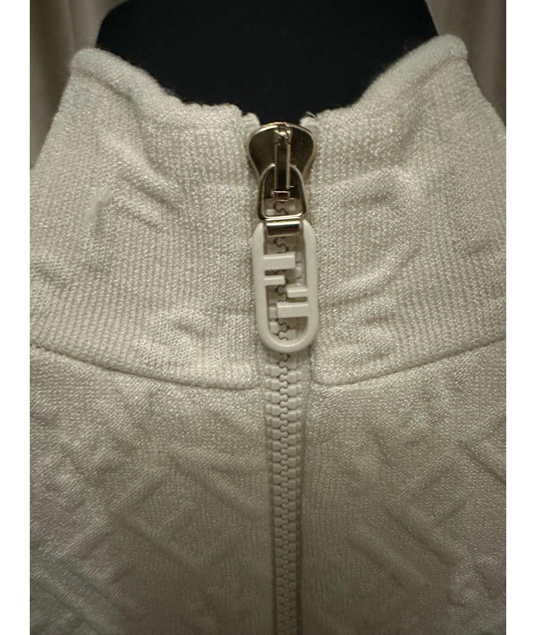 FENDI Белое вискозное повседневное платье, фото 3