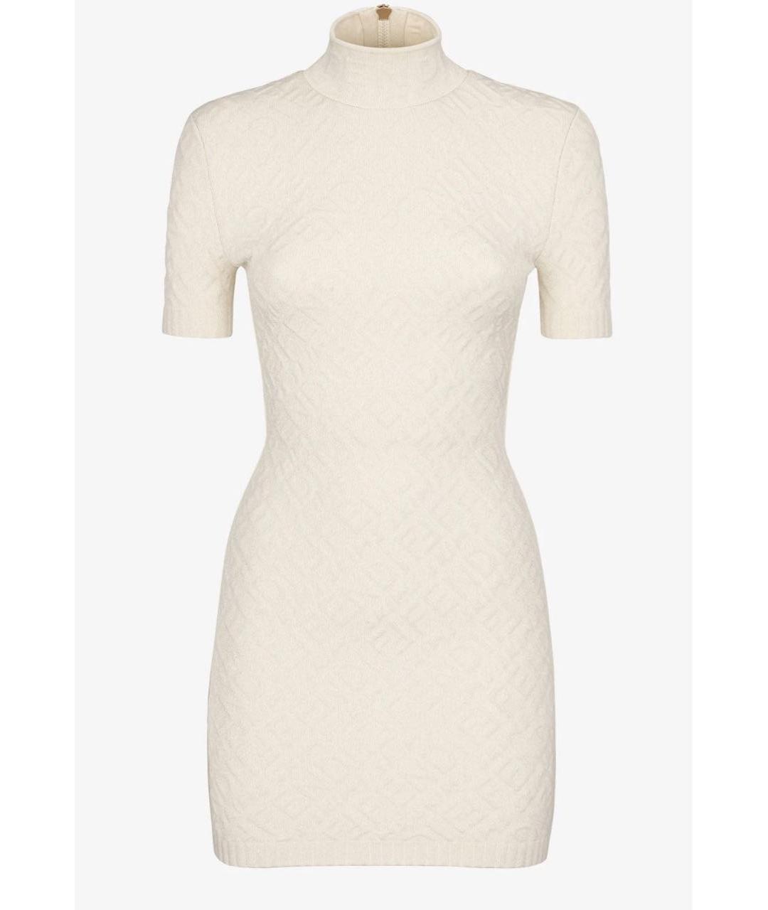 FENDI Белое вискозное повседневное платье, фото 8