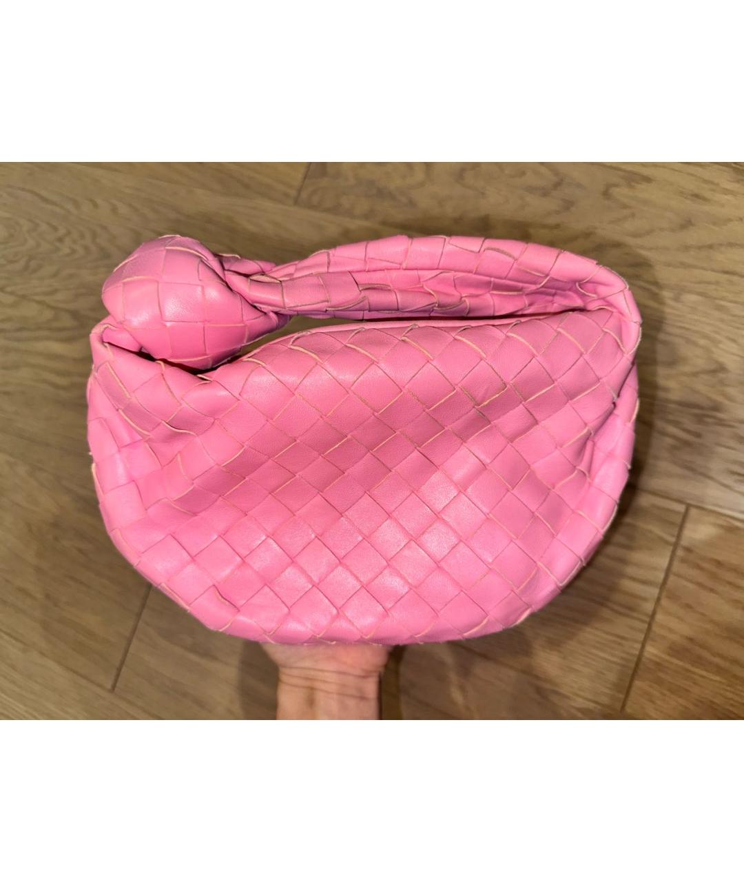 BOTTEGA VENETA Розовая кожаная сумка с короткими ручками, фото 5
