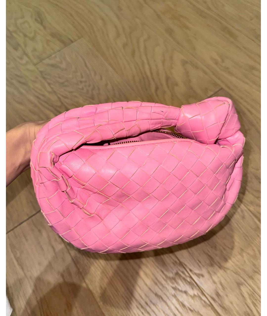 BOTTEGA VENETA Розовая кожаная сумка с короткими ручками, фото 3