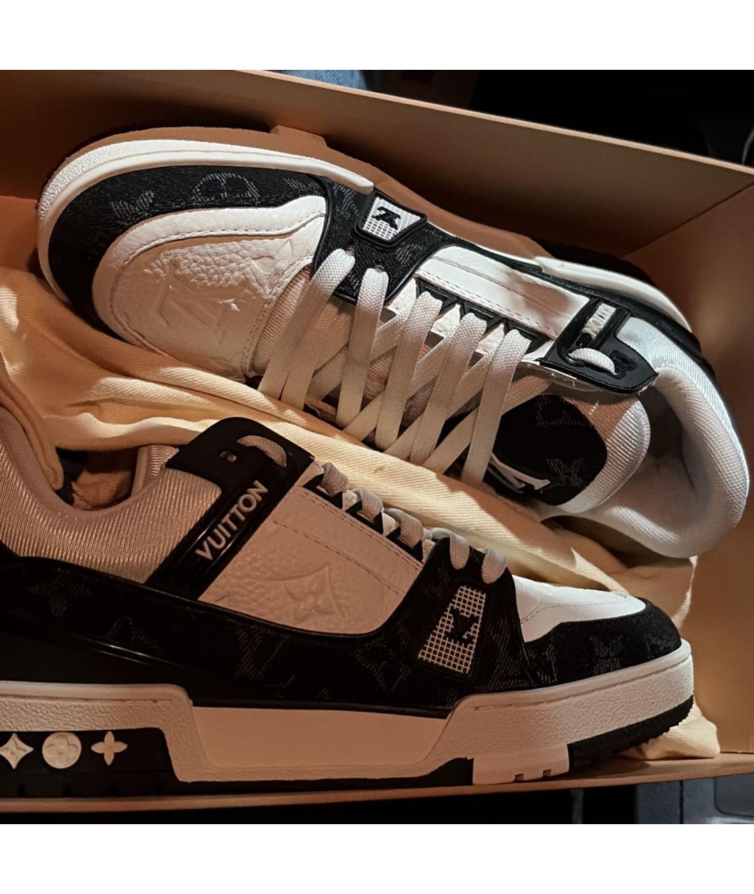 LOUIS VUITTON Темно-синие текстильные кроссовки, фото 3