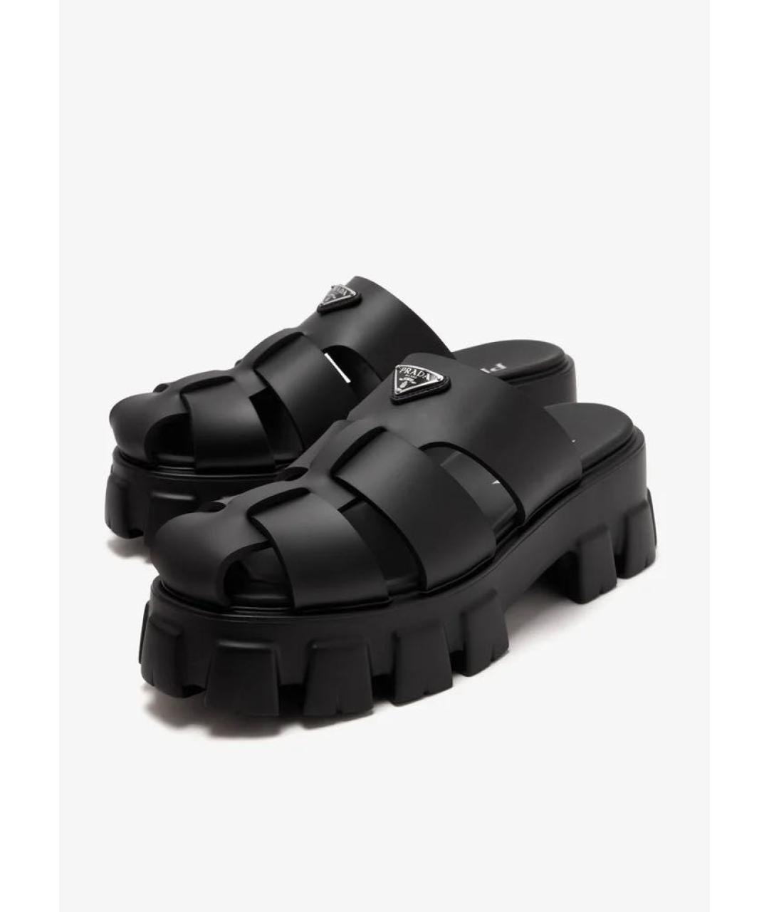 PRADA Черные сабо, фото 2