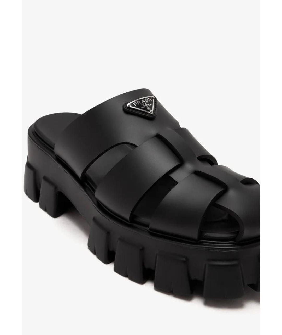 PRADA Черные сабо, фото 4