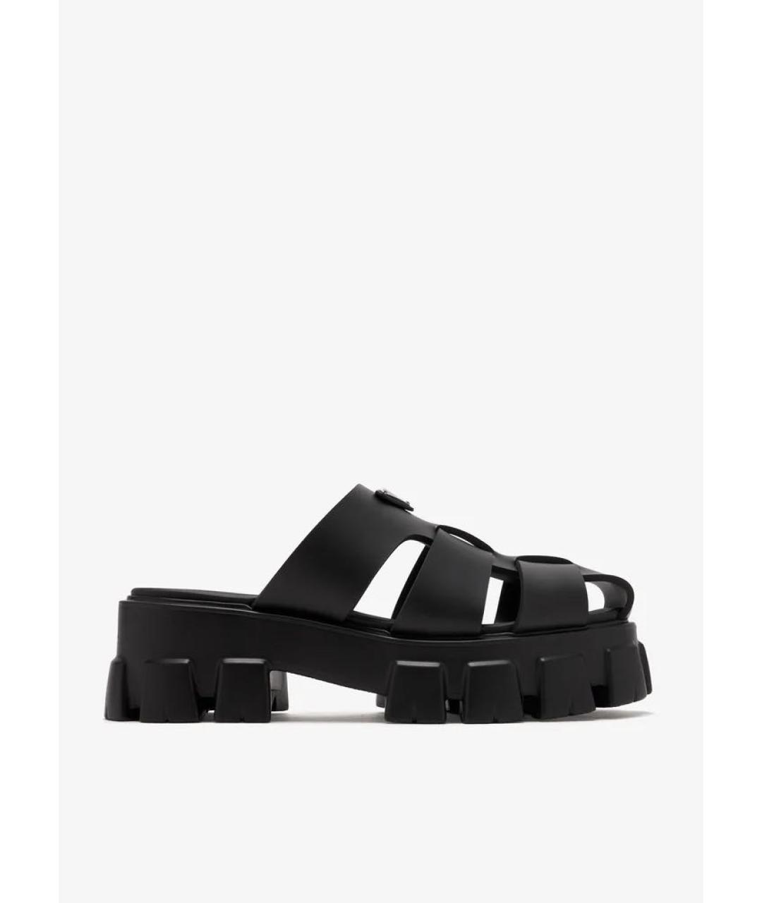 PRADA Черные сабо, фото 5