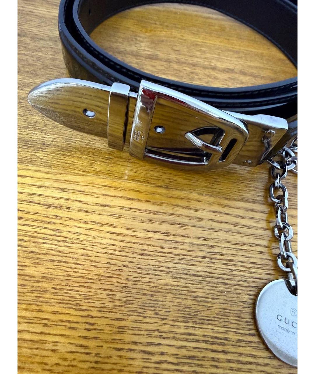 GUCCI Черный кожаный ремень, фото 4