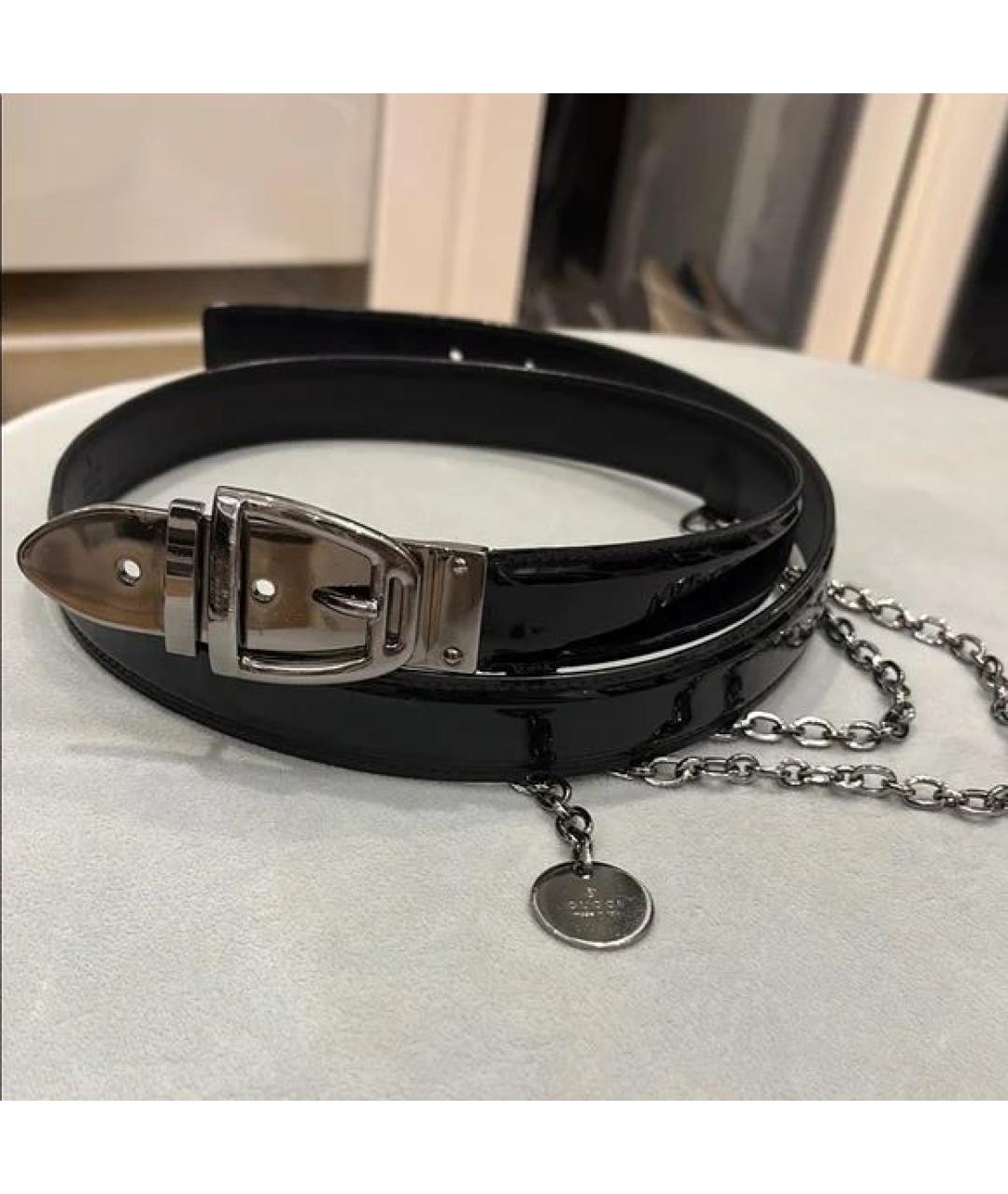 GUCCI Черный кожаный ремень, фото 2