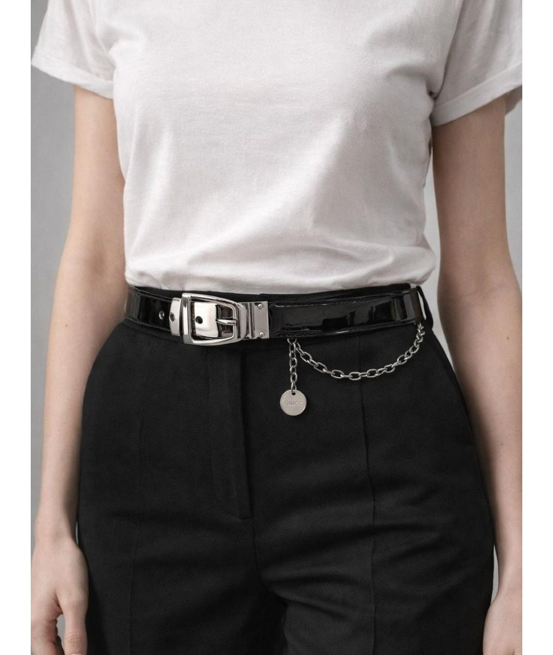 GUCCI Черный кожаный ремень, фото 8