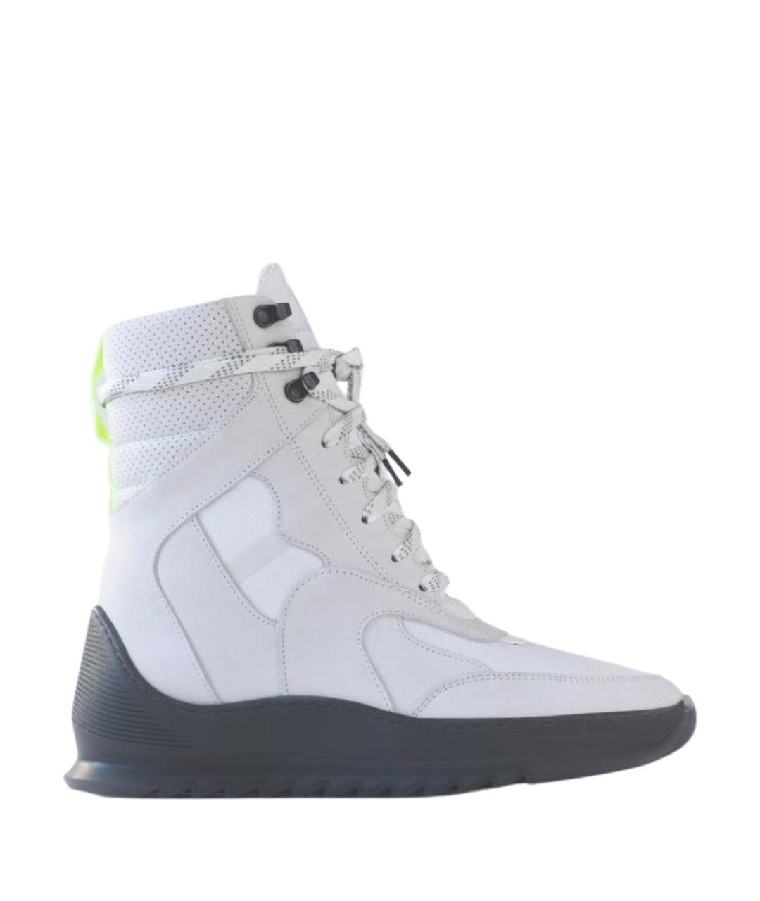 Filling pieces Белые нубуковые высокие ботинки, фото 1