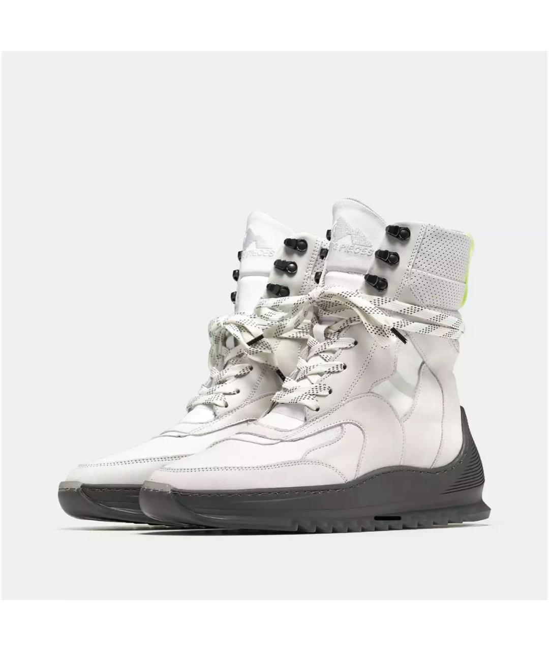 Filling pieces Белые нубуковые высокие ботинки, фото 2