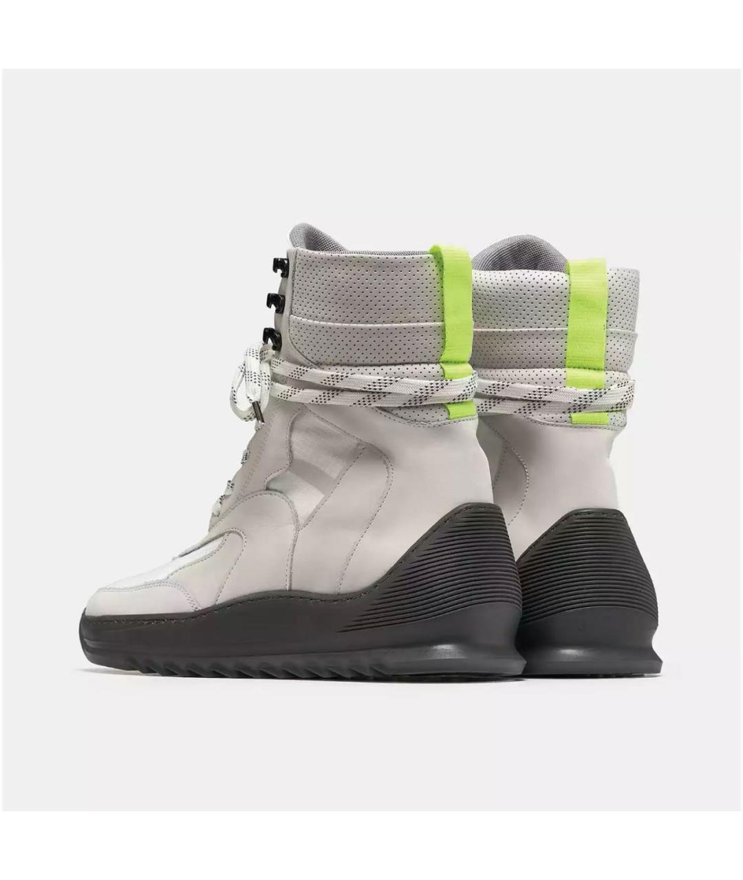 Filling pieces Белые нубуковые высокие ботинки, фото 4