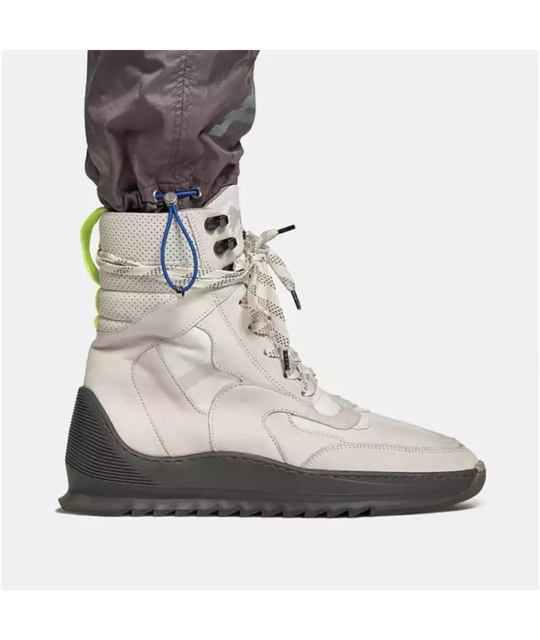 Filling pieces Белые нубуковые высокие ботинки, фото 5