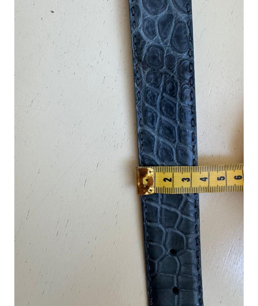 KITON Синий кожаный ремень, фото 3