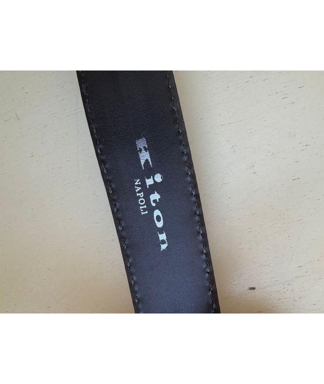 KITON Синий кожаный ремень, фото 4