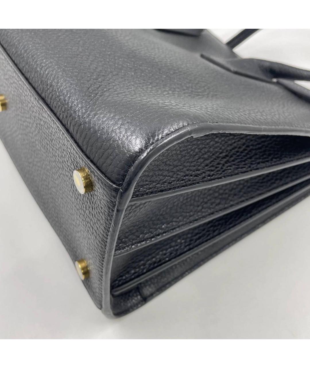 SAINT LAURENT Черная кожаная сумка тоут, фото 3