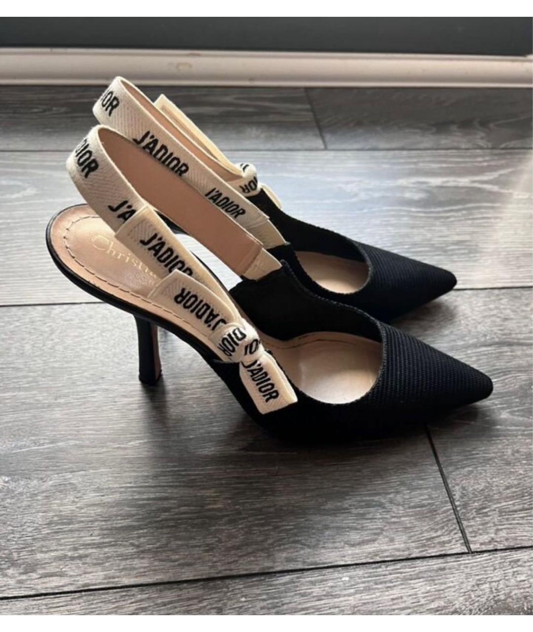 CHRISTIAN DIOR Черные текстильные туфли, фото 8