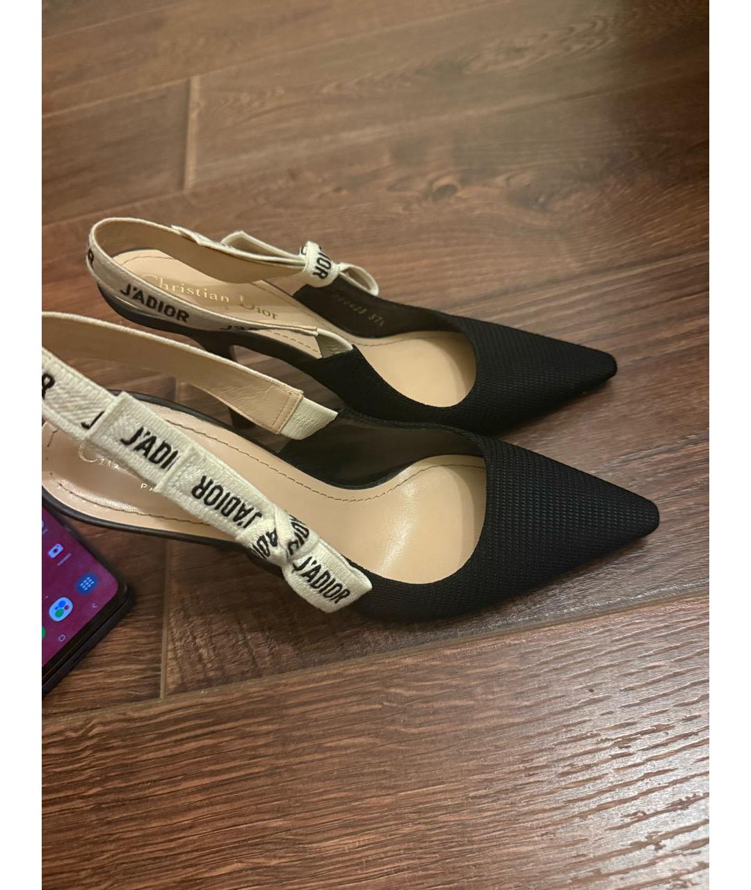 CHRISTIAN DIOR Черные текстильные туфли, фото 2