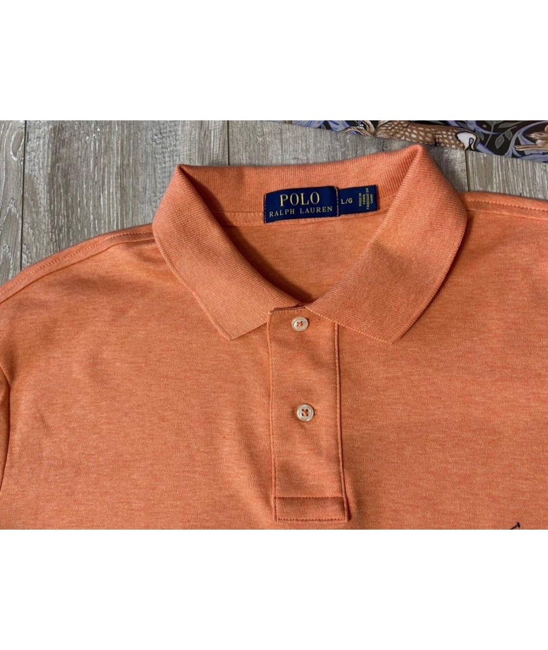 POLO RALPH LAUREN Оранжевое хлопковое поло с коротким рукавом, фото 3