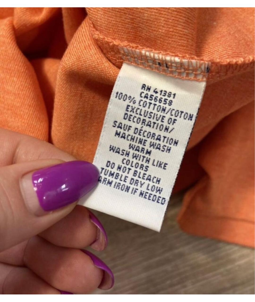 POLO RALPH LAUREN Оранжевое хлопковое поло с коротким рукавом, фото 7