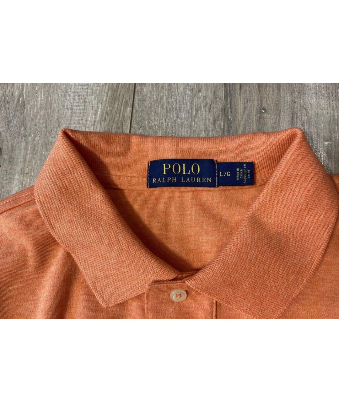 POLO RALPH LAUREN Оранжевое хлопковое поло с коротким рукавом, фото 6