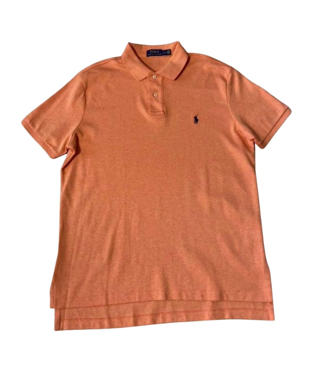 POLO RALPH LAUREN Оранжевое хлопковое поло с коротким рукавом, фото 1