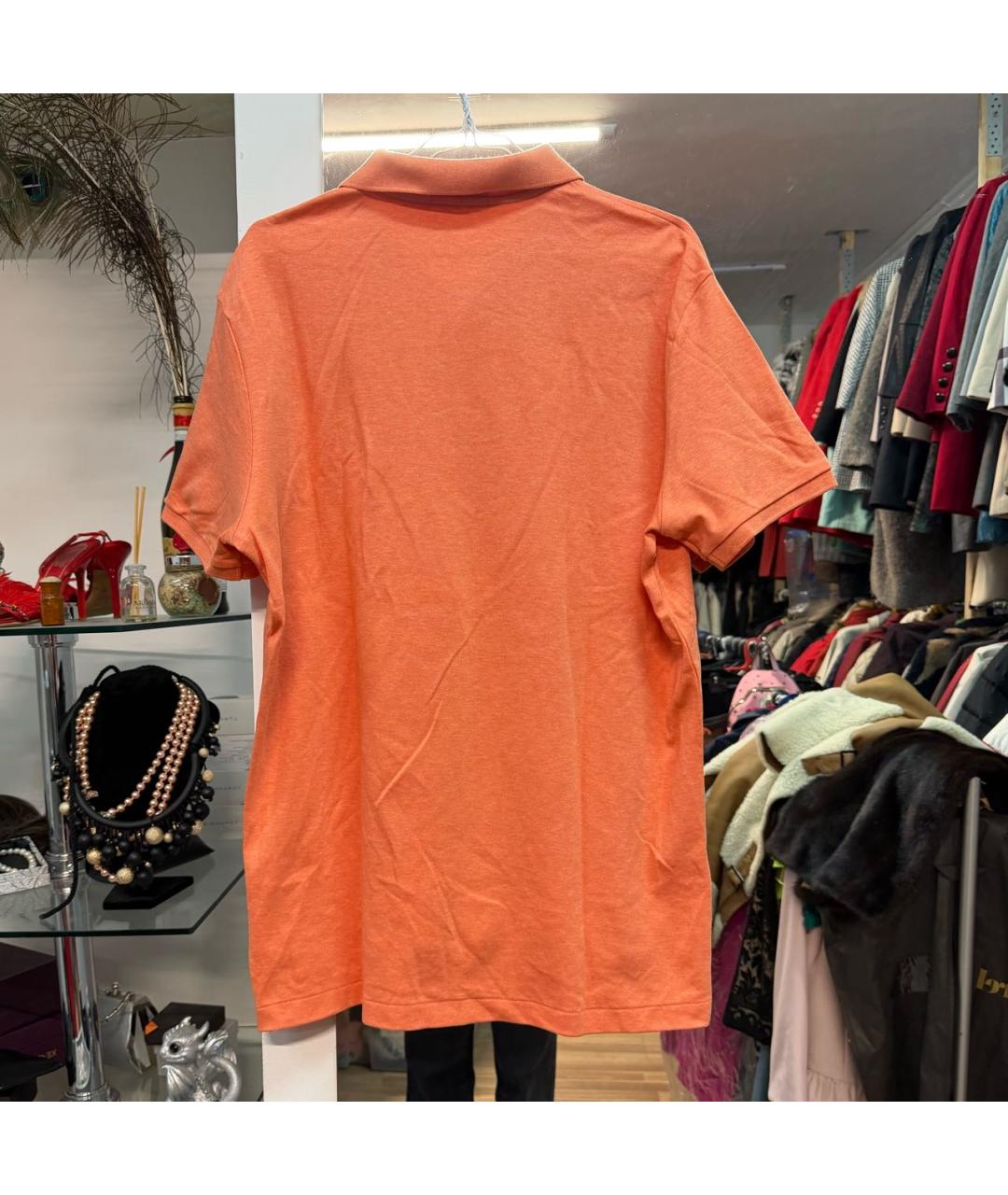 POLO RALPH LAUREN Оранжевое хлопковое поло с коротким рукавом, фото 2