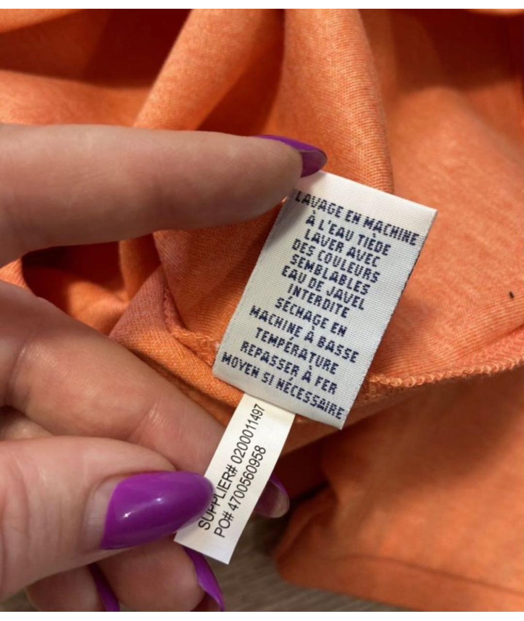 POLO RALPH LAUREN Оранжевое хлопковое поло с коротким рукавом, фото 8